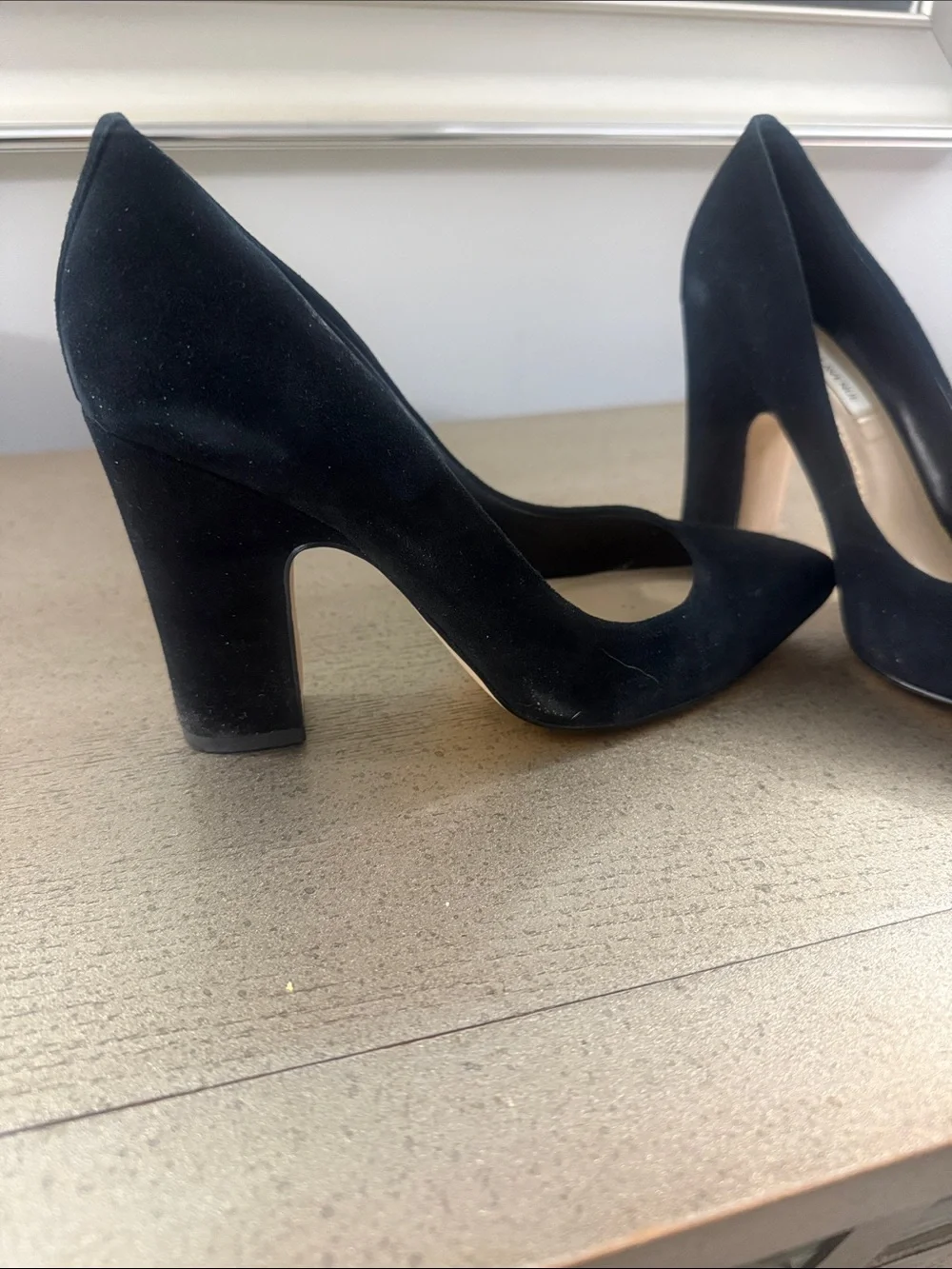 Saks Fifth Avenue Black Suede Pointed-Toe Pumps
